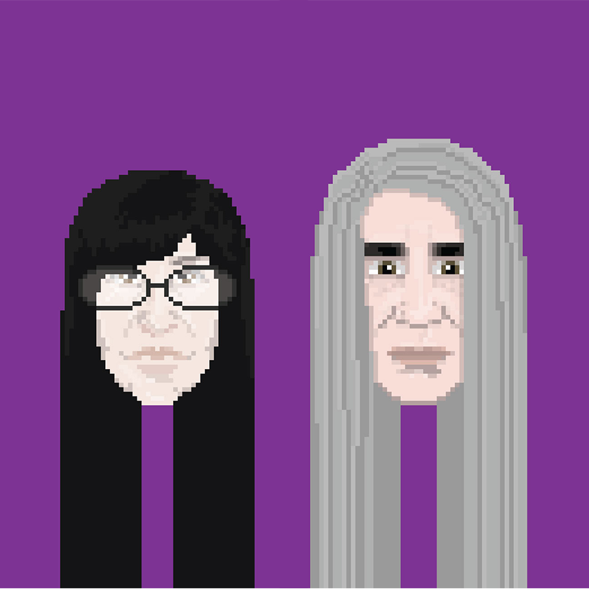 Pixel portrait of Toni and Candace