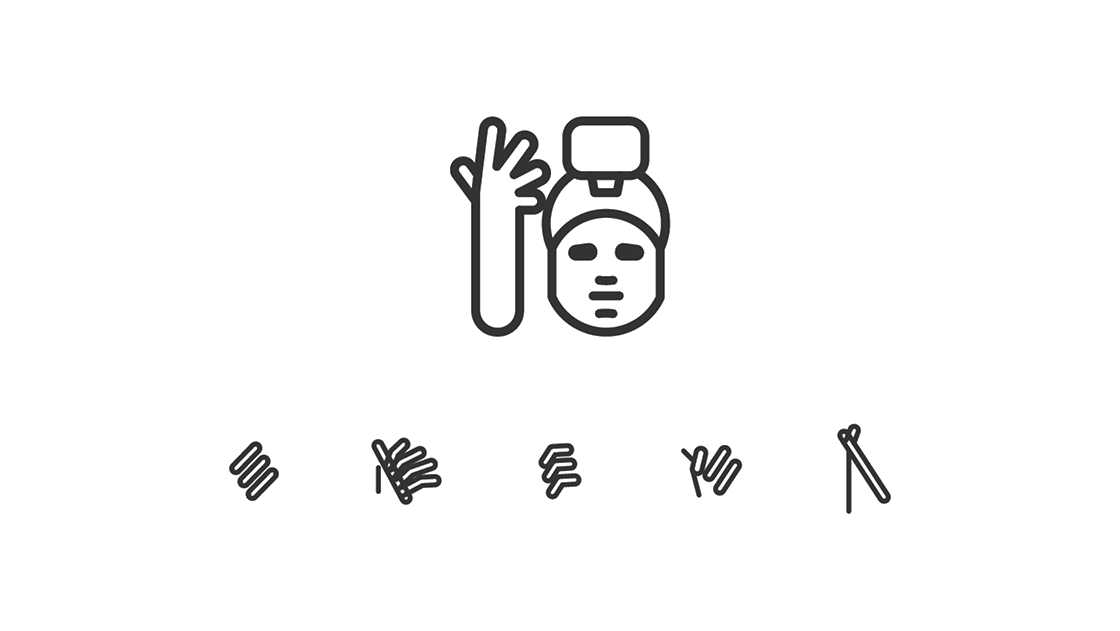 King Kamehameha icon and its construction stages