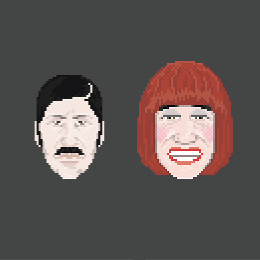 Pixel portrait of Lance and Nina