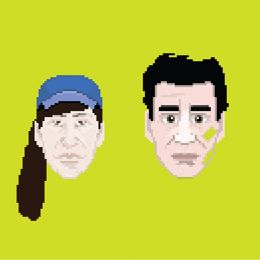 Pixel portrait of Kath and Dave