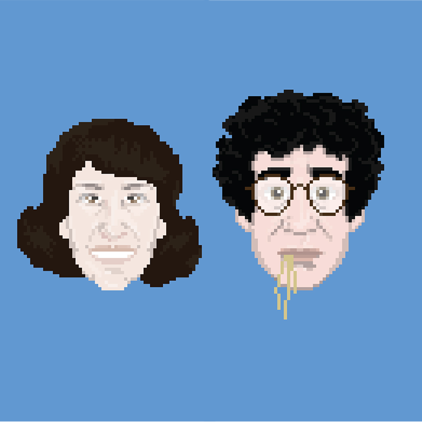 Pixel portrait of Nance and Peter